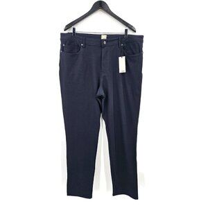New Swet Tailor 5 Pocket Pants Mens 40x32 Dark Navy Blue Stretch Casual
